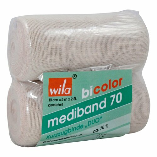 mediband 70 bicolor DUO 10cmx5m weiß/haut, 2 Stk., Fein-Elast Umspinnwerk GmbH