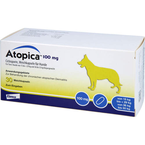 ATOPICA 100 mg Weichkapseln f.Hunde, 30 Stk., Elanco Deutschland GmbH