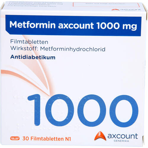 Metformin axcount 1000mg, 30 Stk., Axcount Generika GmbH