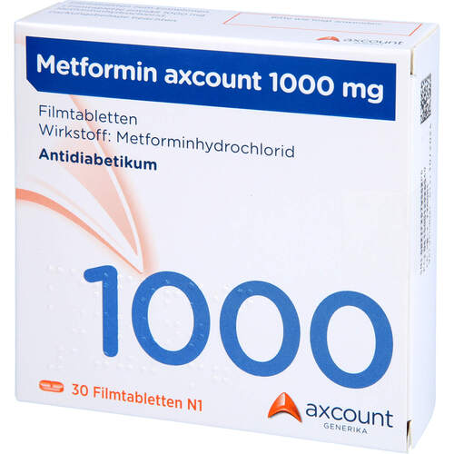 Metformin axcount 1000mg, 30 Stk., Axcount Generika GmbH