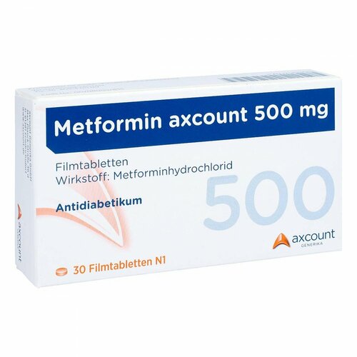 Metformin axcount 500mg, 30 Stk., Axcount Generika GmbH Metformin axcount 500mg, 30 Stk., Axcount Generika GmbH