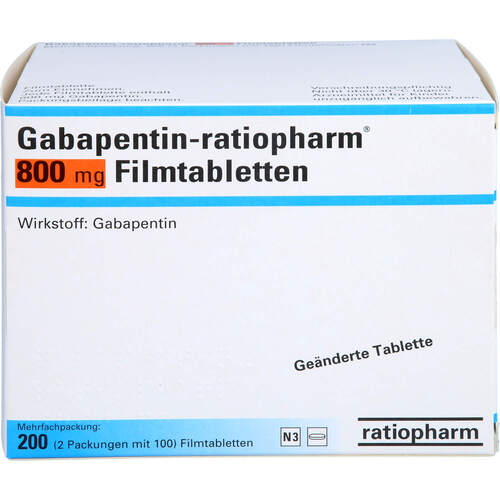 Gabapentin-ratiopharm 800mg Filmtabletten, 200 Stk., ratiopharm GmbH