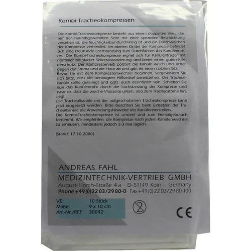 Kombi-Tracheokompresse 90x100mm, 10 Stk., Andreas Fahl Medizintechnik-Vertr. GmbH