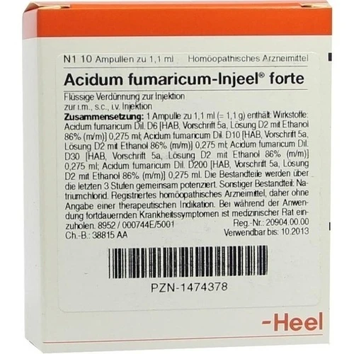 ACIDUM FUMARICUM INJEEL forte Ampullen, 10 Stk., Biologische Heilmittel Heel GmbH