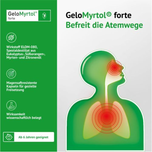 GeloMyrtol forte bei Sinusitis und Bronchitis mit Husten & Schnupfen, 100 Stk., G. Pohl-Boskamp GmbH & Co. KG