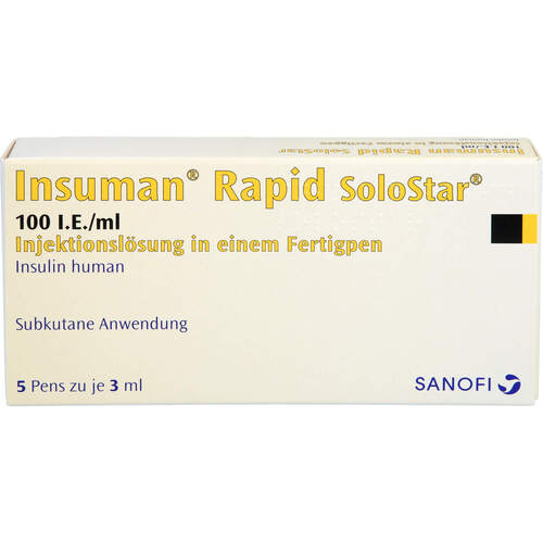 Insuman Rapid 100I.E./ml Solostar Fertigpen, 5x3 ml, Sanofi-Aventis Deutschland GmbH