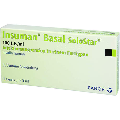 Insuman Basal 100 I.E./ml Solostar Fertigpen, 5X3 ML, Sanofi-Aventis Deutschland GmbH