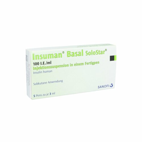 Insuman Basal 100 I.E./ml Solostar Fertigpen, 5X3 ML, Sanofi-Aventis Deutschland GmbH