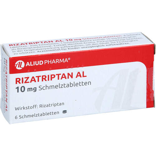 Rizatriptan AL 10mg Schmelztabletten, 6 ST, Aliud Pharma GmbH