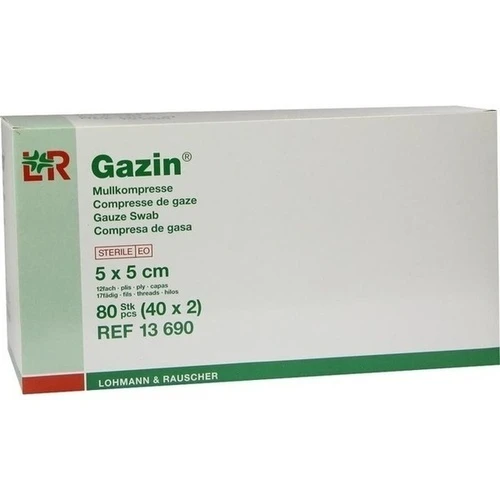 GAZIN Mullkompresse 5x5cm 12fach steril, 40x2 Stk., Lohmann & Rauscher GmbH & Co. KG