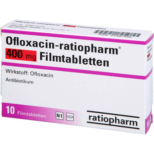 Ofloxacin-ratiopharm 400mg Filmtabletten, 10 Stk., ratiopharm GmbH