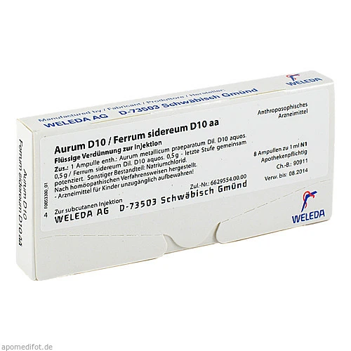 AURUM D10 FERR SID D10, 8x1 ml, Weleda AG
