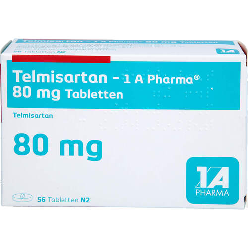 Telmisartan - 1 A Pharma 80mg Tabletten, 56 Stk., 1 A Pharma GmbH