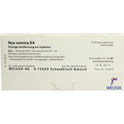 NUX VOMICA D 4, 8x1 ml, Weleda AG