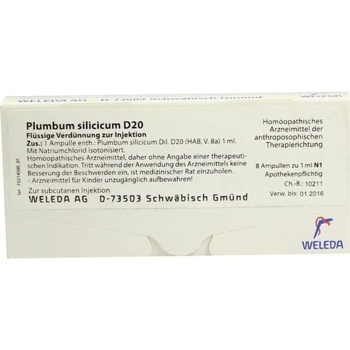 PLUMBUM SILICICUM D20, 8x1 ml, Weleda AG