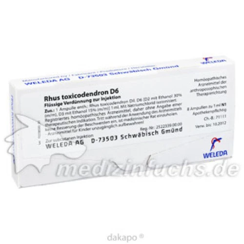 RHUS TOX D 6, 8x1 ml, Weleda AG