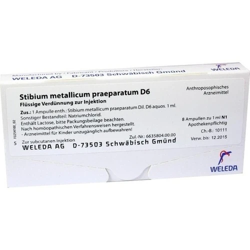 STIBIUM MET PRAEP D 6, 8x1 ml, Weleda AG