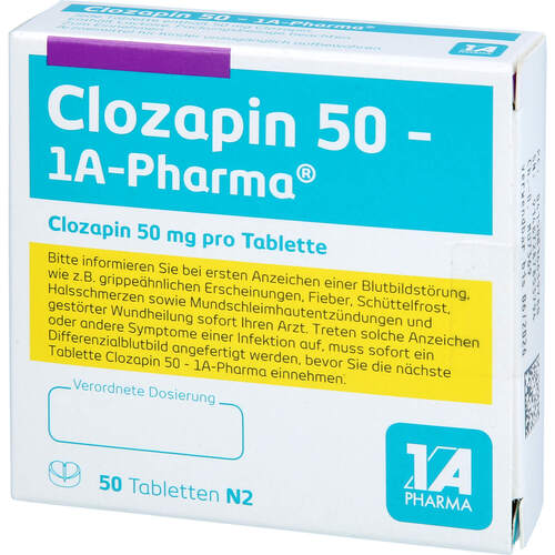 Clozapin 50-1A Pharma, 50 Stk., 1 A Pharma GmbH