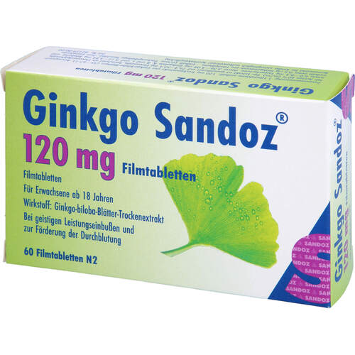 GINKGO SANDOZ 120 mg Filmtabletten, 60 St, Hexal AG