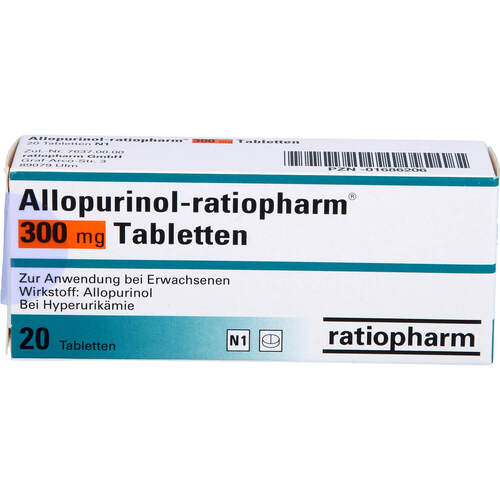 Allopurinol-ratiopharm 300mg Tabletten, 20 Stk., ratiopharm GmbH