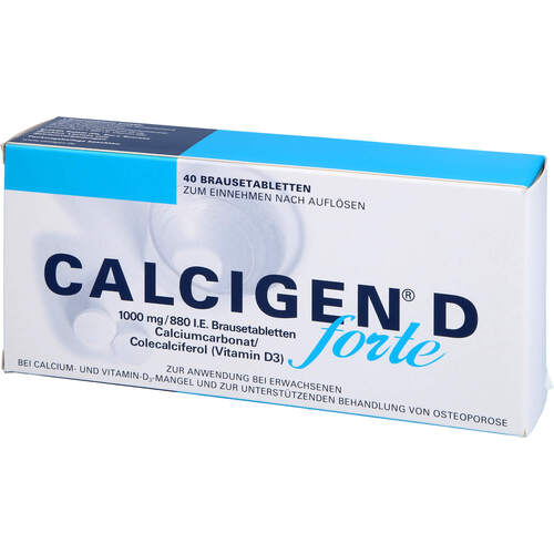 Calcigen D forte 1000 mg/880 I.E. Brausetabletten, 40 ST, Viatris Healthcare GmbH