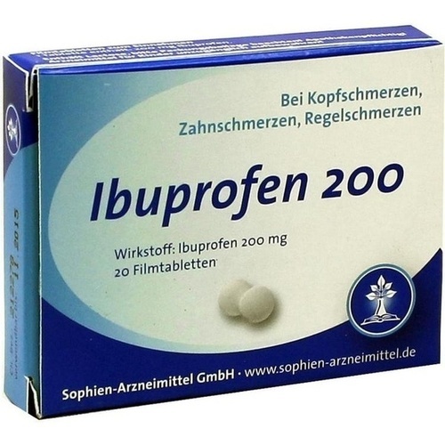 IBUPROFEN Sophien 200 Filmtabletten, 20 St, Sophien Arzneimittel GmbH