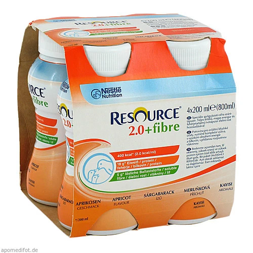 Resource 2.0 fibre Aprikose, 4X200 ML, Nestle Health Science (Deutschland) GmbH