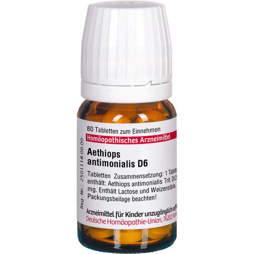 AETHIOPS ANTIMON D 6, 80 Stk., Dhu-Arzneimittel GmbH & Co. KG