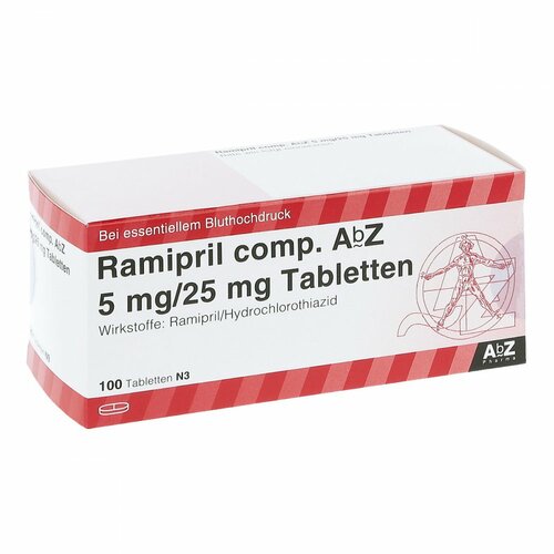 Ramipril comp. AbZ 5mg/25mg Tabletten, 100 Stk., Abz Pharma GmbH