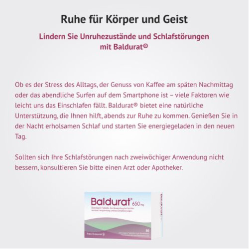 Baldurat bei Schlafst&ouml;rungen, 50 Stk., G. Pohl-Boskamp GmbH & Co. KG