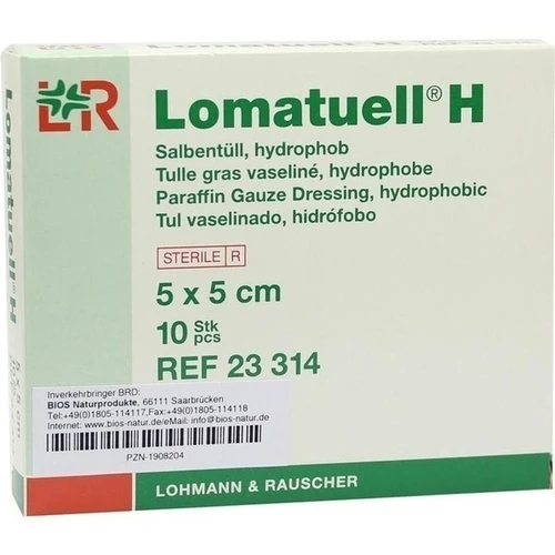 Lomatuell H Salbentüll 5x5cm, 10 Stk., Junek Europ-Vertrieb GmbH