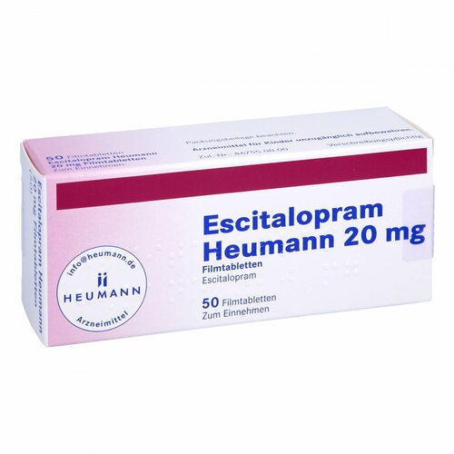 Escitalopram Heumann 20 mg Filmtabletten, 50 Stk., Heumann Pharma GmbH & Co. Generica KG