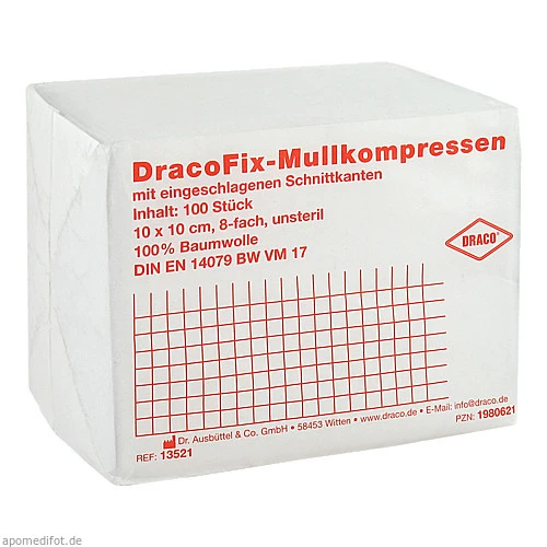 DRACOFIX OP KOM unsteril 10X10 8fach, 100 Stk., Dr. Ausbüttel & Co. GmbH