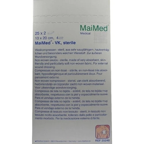 Vlieskompressen 10x20 4-fach steril, 25x2 Stk., MaiMed GmbH
