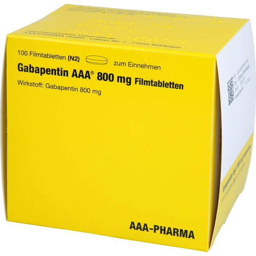 Gabapentin AAA 800mg Filmtabletten, 100 Stk., Aaa - Pharma GmbH