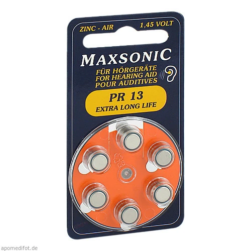 Batterie für Hörgeräte MAXSONIC PR 13, 6 Stk., Vielstedter Elektronik