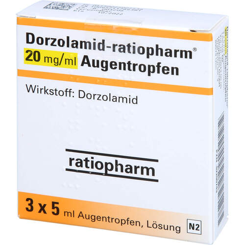 Dorzolamid-ratiopharm 20 mg/ml Augentropfen, 3x5 ml, ratiopharm GmbH Dorzolamid-ratiopharm 20 mg/ml Augentropfen, 3x5 ml, ratiopharm GmbH