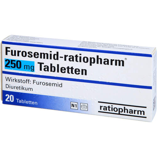 Furosemid-ratiopharm 250mg Tabletten, 20 ST, ratiopharm GmbH