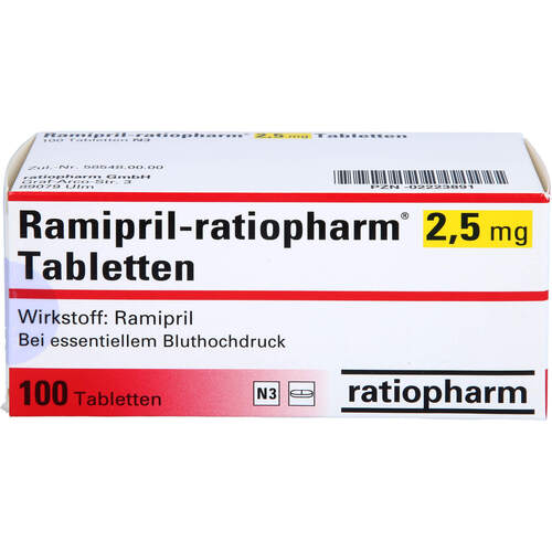 Ramipril-ratiopharm 2.5mg Tabletten, 100 ST, ratiopharm GmbH