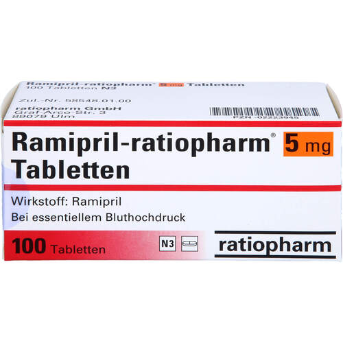 Ramipril-ratiopharm 5mg Tabletten, 100 ST, ratiopharm GmbH