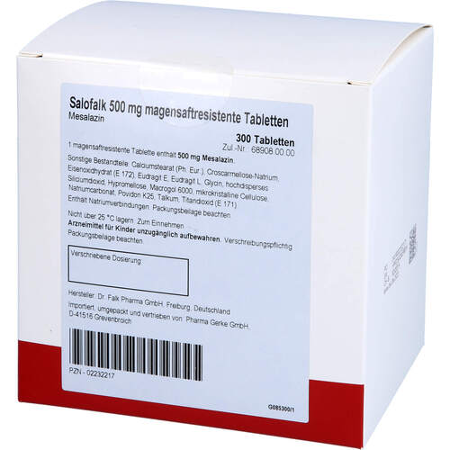 Salofalk 500 Tabletten magensaftr., 300 st, Pharma Gerke Arzneimittelvertriebs GmbH