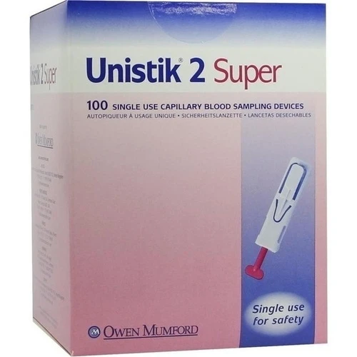 UNISTIK 2 Super 3 mm Eindr.Tiefe Stechhilfe, 100 Stk., OWEN MUMFORD GmbH