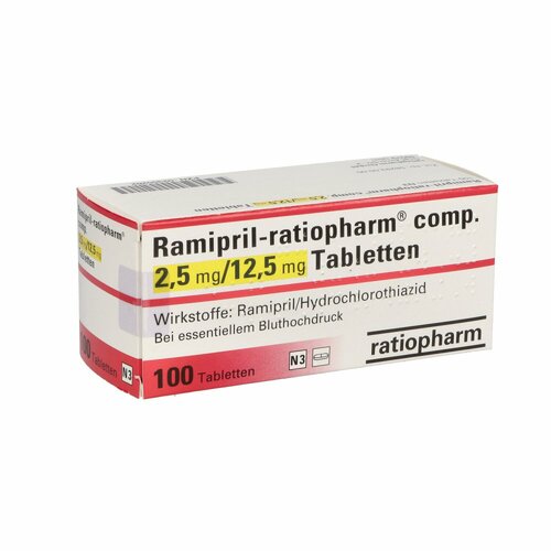 Ramipril-ratiopharm comp. 2.5mg/12.5mg Tabletten, 100 Stk., ratiopharm GmbH