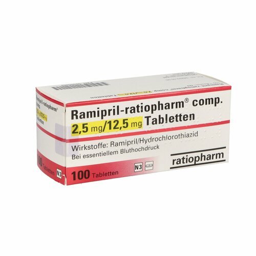 Ramipril-ratiopharm comp. 2.5mg/12.5mg Tabletten, 100 st, ratiopharm GmbH