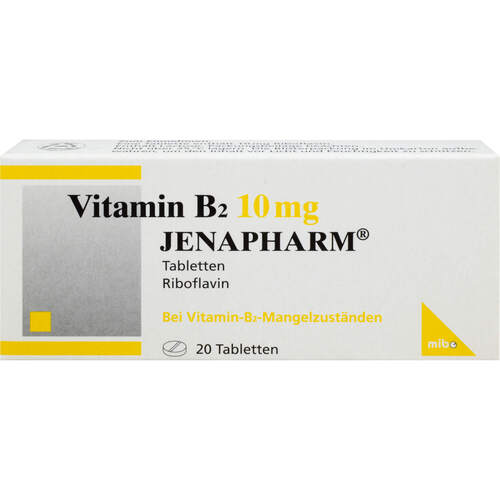 VITAMIN B2 10 mg Jenapharm Tabletten, 20 St, MIBE GmbH Arzneimittel