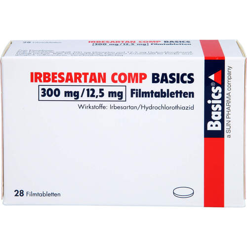 IRBESARTAN COMP BASICS 300mg/12.5mg Filmtabletten, 28 Stk., Basics GmbH