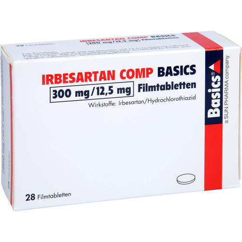 IRBESARTAN COMP BASICS 300mg/12.5mg Filmtabletten, 28 ST, Basics GmbH