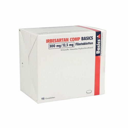 IRBESARTAN COMP BASICS 300mg/12.5mg Filmtabletten, 98 Stk., Basics GmbH