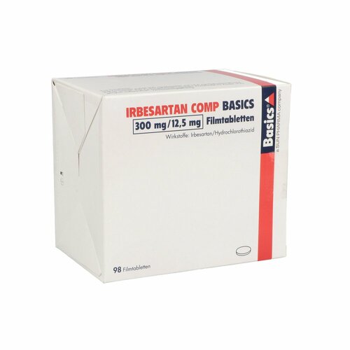 IRBESARTAN COMP BASICS 300mg/12.5mg Filmtabletten, 98 ST, Basics GmbH