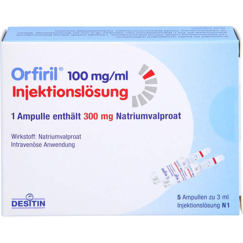 Orfiril 100mg/ml Injektionslösung, 5X3 ML, Desitin Arzneimittel GmbH